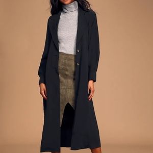 NWT lulus New regime black belted trench coat size small